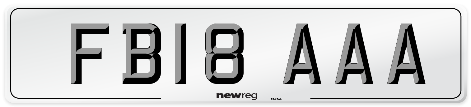 FB18 AAA Number Plate from New Reg
